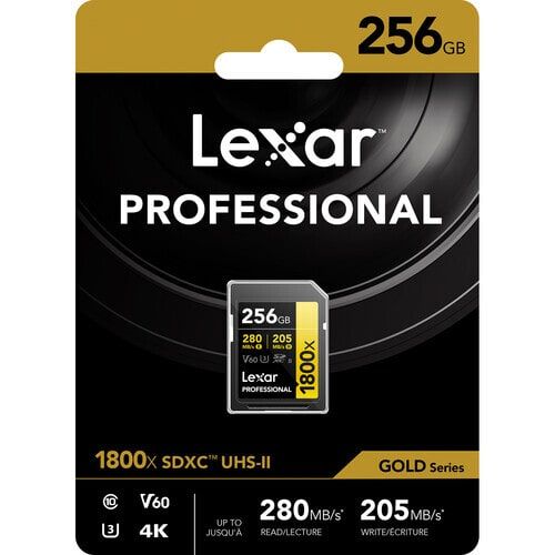 LEXAR TARJETA MEMORIA 256GB SDXC V60 1800X UHS-II 280MB/S