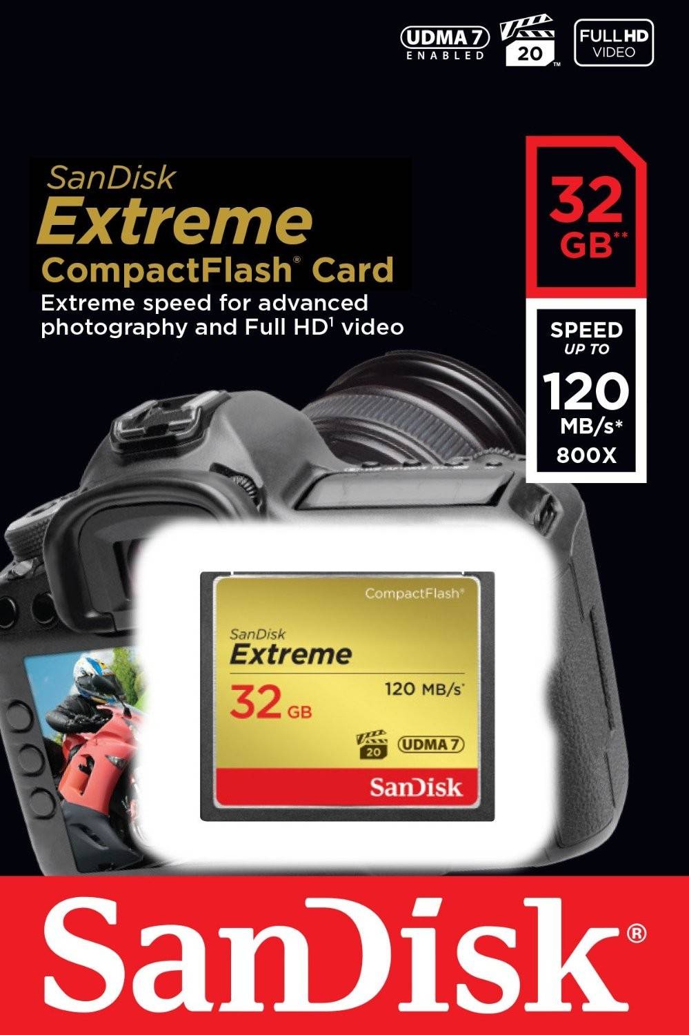 SANDISK COMPACT FLASH EXTREME 32GB (120MB/s)